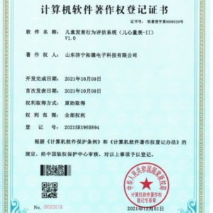 兒童發育行為評（píng）估係統（兒心量表（biǎo）-II）軟件著作權